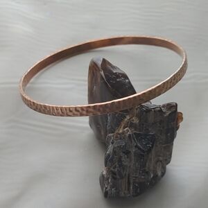 Textured Copper Bangle Bracelet